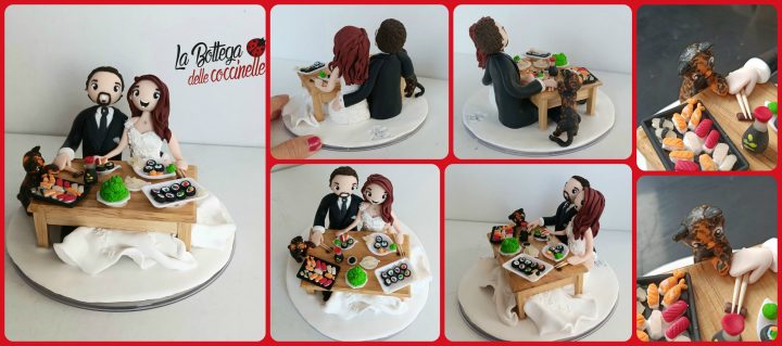 cake topper sposi e sushi